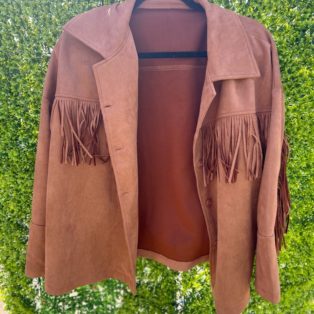 Brown Fringe Women's Jacket